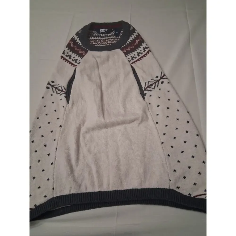 Lands' End Dog Family Holiday Sweater, Cream, Size XL Dog Sweater Bears